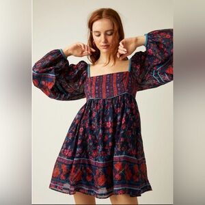 FREE PEOPLE ‘ENDLESS AFTERNOON’ MINI DRESS LONG SLEEVES MININDRESS, NWT $148.